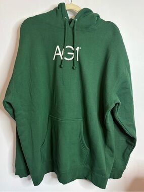AG1 Green Logo Pullover Hoodie Size XL